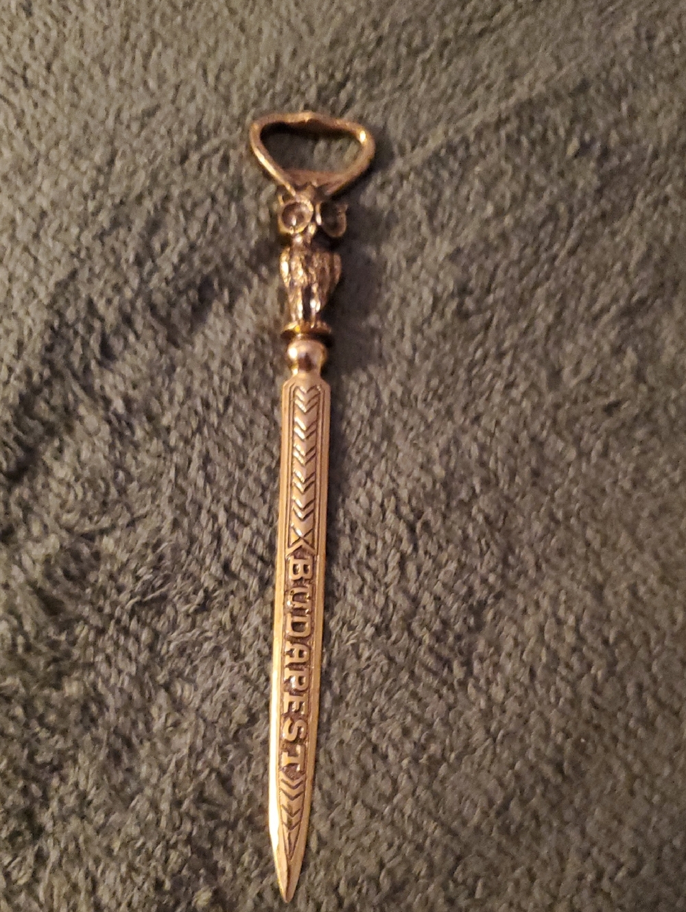 Source Unknown Gold Owl Letter Opener